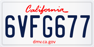 CA license plate 6VFG677