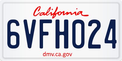 CA license plate 6VFH024