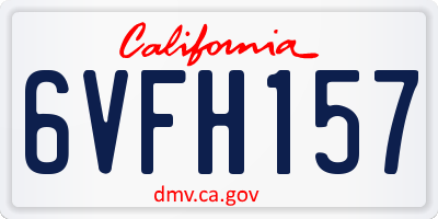 CA license plate 6VFH157