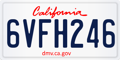 CA license plate 6VFH246