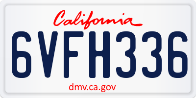 CA license plate 6VFH336