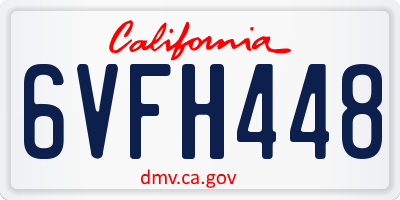 CA license plate 6VFH448