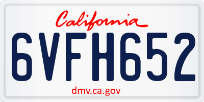 CA license plate 6VFH652