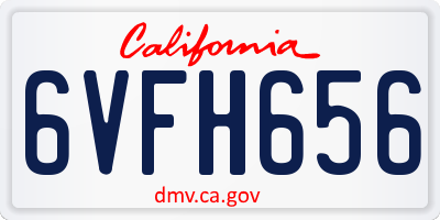 CA license plate 6VFH656