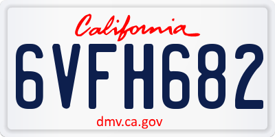 CA license plate 6VFH682