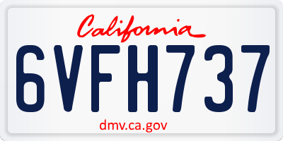 CA license plate 6VFH737