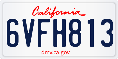 CA license plate 6VFH813