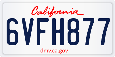 CA license plate 6VFH877