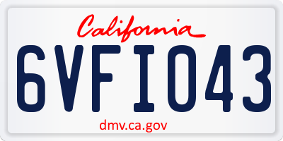 CA license plate 6VFI043
