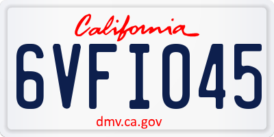 CA license plate 6VFI045