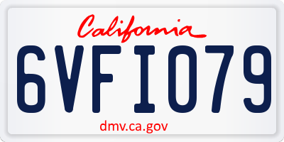 CA license plate 6VFI079