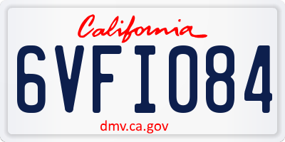 CA license plate 6VFI084