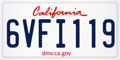 CA license plate 6VFI119