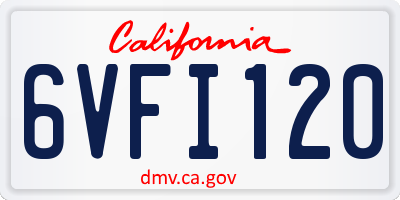 CA license plate 6VFI120