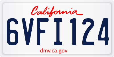 CA license plate 6VFI124