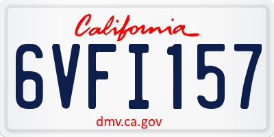CA license plate 6VFI157