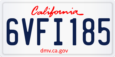 CA license plate 6VFI185