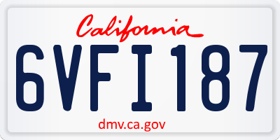 CA license plate 6VFI187