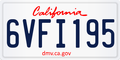 CA license plate 6VFI195