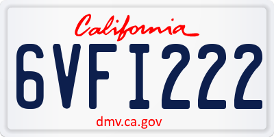 CA license plate 6VFI222