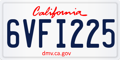CA license plate 6VFI225