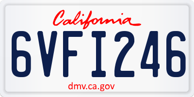 CA license plate 6VFI246