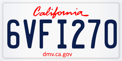 CA license plate 6VFI270