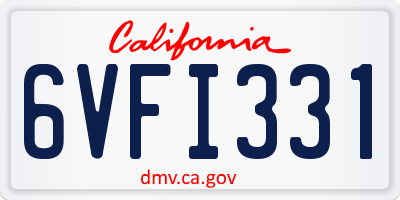 CA license plate 6VFI331