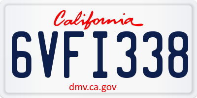 CA license plate 6VFI338