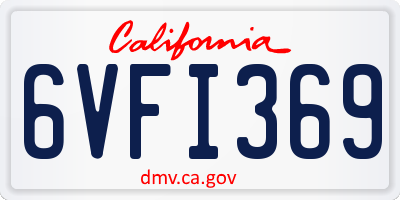 CA license plate 6VFI369