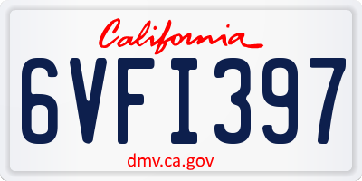 CA license plate 6VFI397