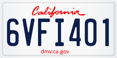 CA license plate 6VFI401