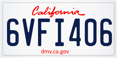 CA license plate 6VFI406