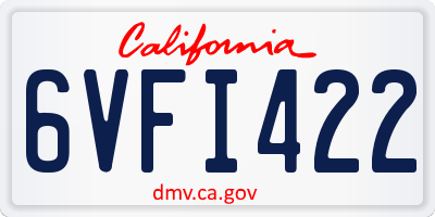 CA license plate 6VFI422