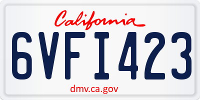 CA license plate 6VFI423