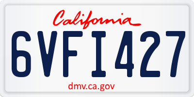 CA license plate 6VFI427