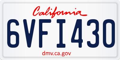 CA license plate 6VFI430