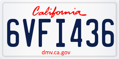 CA license plate 6VFI436