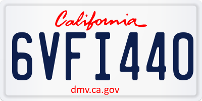 CA license plate 6VFI440