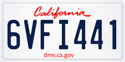 CA license plate 6VFI441