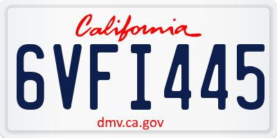 CA license plate 6VFI445