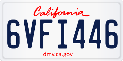 CA license plate 6VFI446