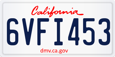 CA license plate 6VFI453