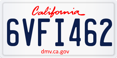 CA license plate 6VFI462