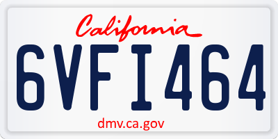 CA license plate 6VFI464