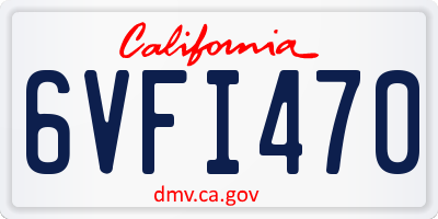 CA license plate 6VFI470