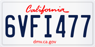 CA license plate 6VFI477