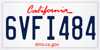 CA license plate 6VFI484