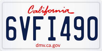 CA license plate 6VFI490