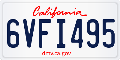 CA license plate 6VFI495